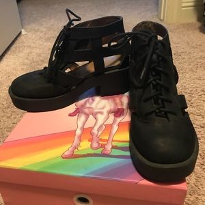 Jeffrey Campbell Black Cut-Out Boots